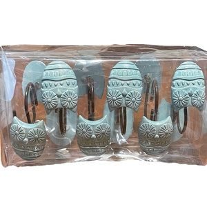 Teal Owl Shower Hooks